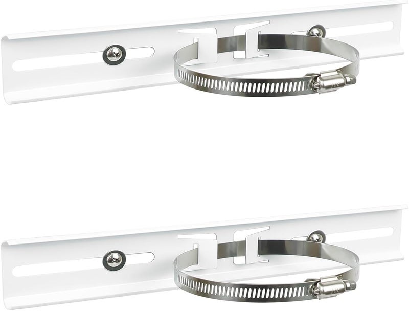 LeMotech Pole Mounting Kits, Stainless Steel 300mm Brackets with Adjustable 91-114mm Clamp for Outdoor Junction Box, Waterproof Plastic Electrical Enclosure (11.81" Lx1.93 W Bracket) - Image 1